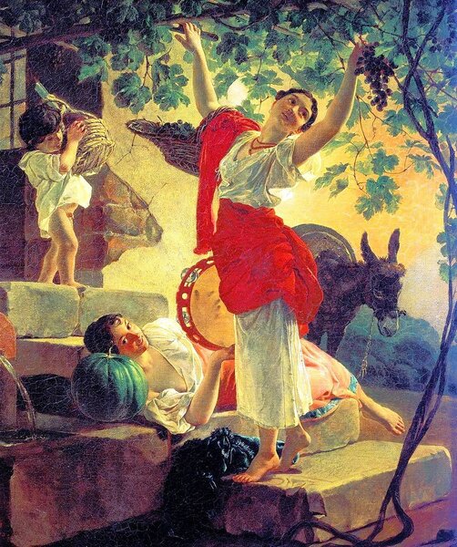 Карл Брюллов, "Девушка, собирающая виноград в окрестностях Неаполя", 1827, холст, масло, ГРМ