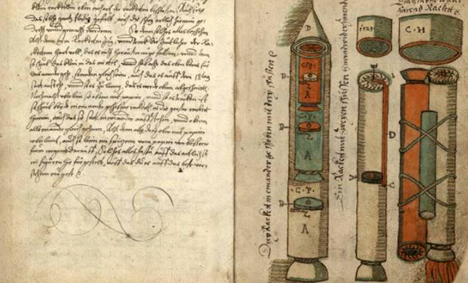 Рукопись возрастом более 500 лет описывает постройку ракеты. Записи говорят, что инструкции создал человек из 16 века