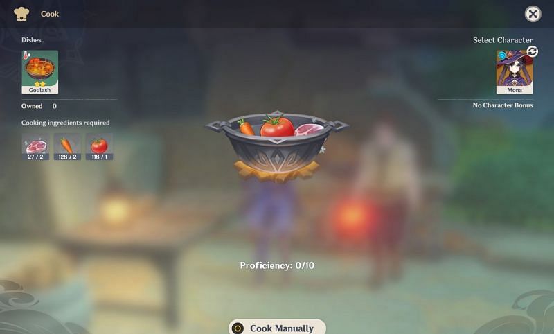 The Goulash cooking screen (Image via Genshin Impact)