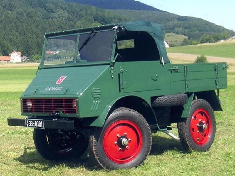 Самый первый «Унимог»: ещё никакого «Мерседеса» машина, Unimog, целей, Erhard, Söhne, производства, «Унимогов», название, знают, у DaimlerBenz AG, сперва, довоенные, а затем, новенькие, с 1949го, Двигатели, OM636, До 1951, построено, типового