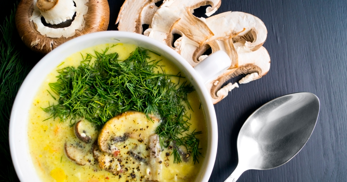 Пошаговый рецепт простого сырного супа с шампиньонами первые блюда,супы