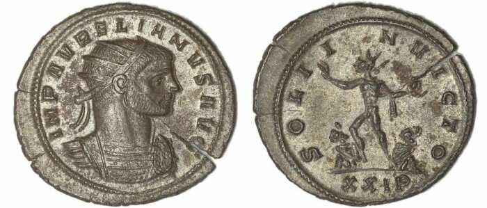 Монета Аврелиана с изображением Солнца Непобедимого на реверсе, 270-275 гг. н. э. \ Фото: twitter.com.