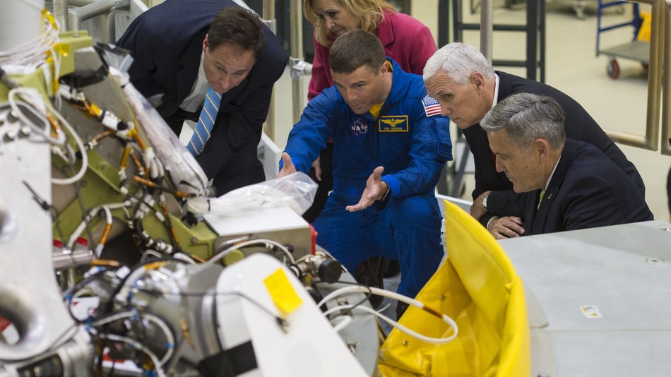 Vice President Pence couldn't keep his hands off the equipment at the Kennedy Space Center and now he can't keep his hands off the jokes.