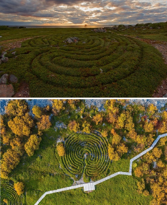 Каменные лабиринты на Соловецких островах (Россия).