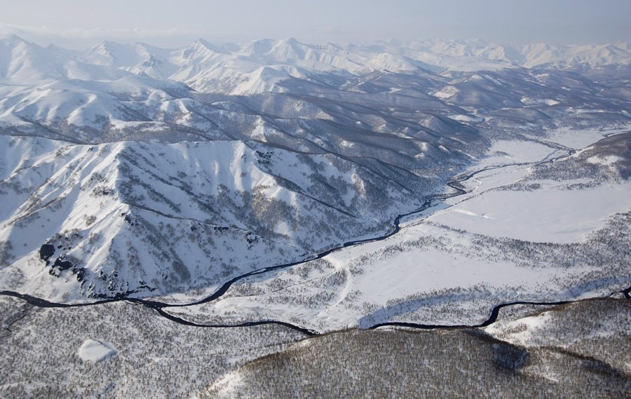 Зимняя Камчатка с высоты