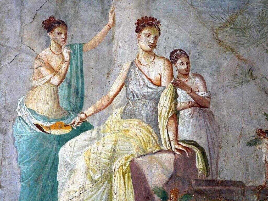 Римлянки на фреске из Помпей, I в. н.э.