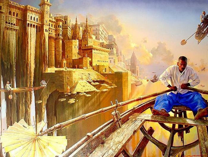 Восточная сказка и современность: Картины в стиле магический реализм живопись