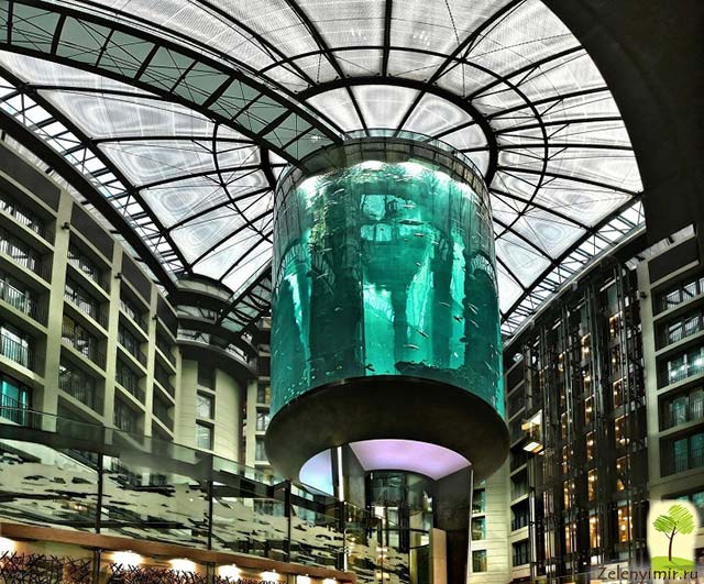 Самый огромный аквариум в мире — «Аквадом» в Берлине, Германия 