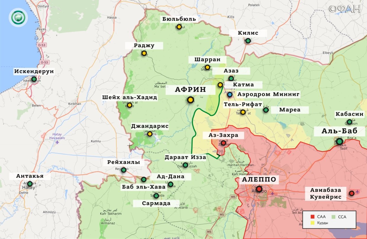 Карта военных действий — Алеппо