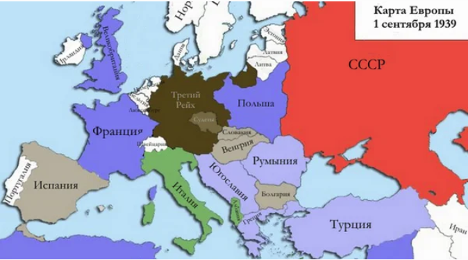 Карта европы в 1939 году политическая