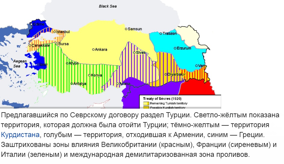 Карта севрского мирного договора