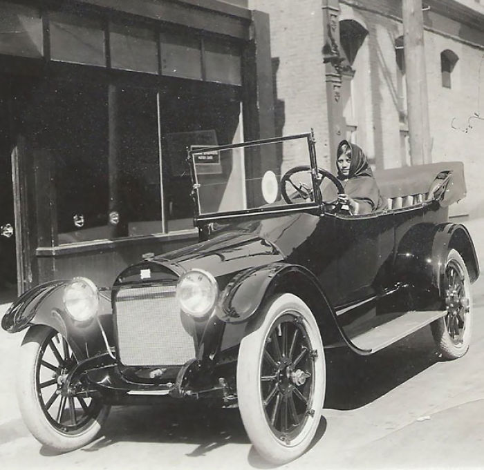 My Great-Grandmother In Her New Car. She Was Most Likely The First Indian Woman In The Western US To Own A Car (April 7, 1916)