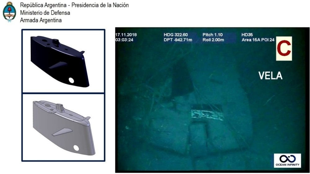 ВМС Аргентины опубликовали фотографии затонувшей подлодки «Сан-Хуан»