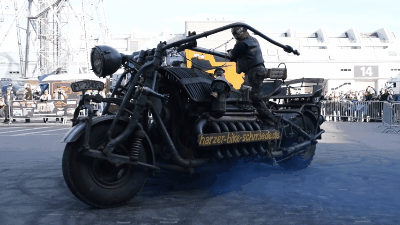 Мотоцикл с двигателем от танка автосамоделки