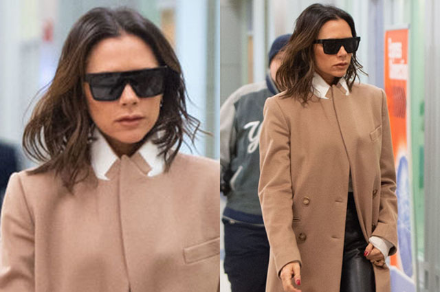 Уличный стиль знаменитости: Виктория Бекхэм в элегантном образе в аэропорту Нью-Йорка