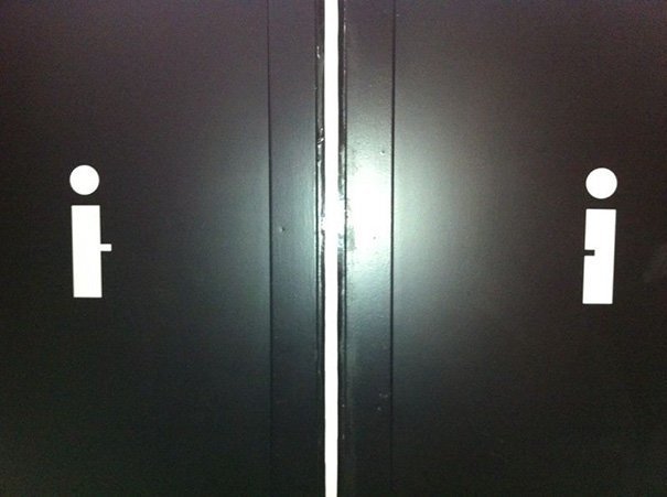 Креативные таблички и двери туалетов: нет банальным "М" и "Ж" вывески, креатив, таблички, туалет, юмор