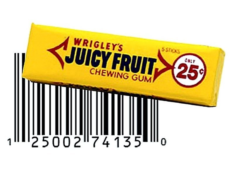 Первым продуктом со штрих-кодом была жевательная резинка Wrigley’s. информация, картинки, факты