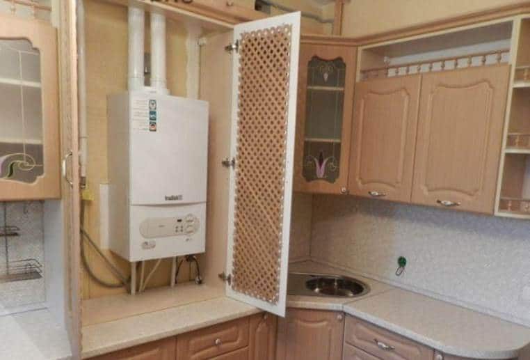 Как на кухне спрятать газовую колонку на кухне фото
