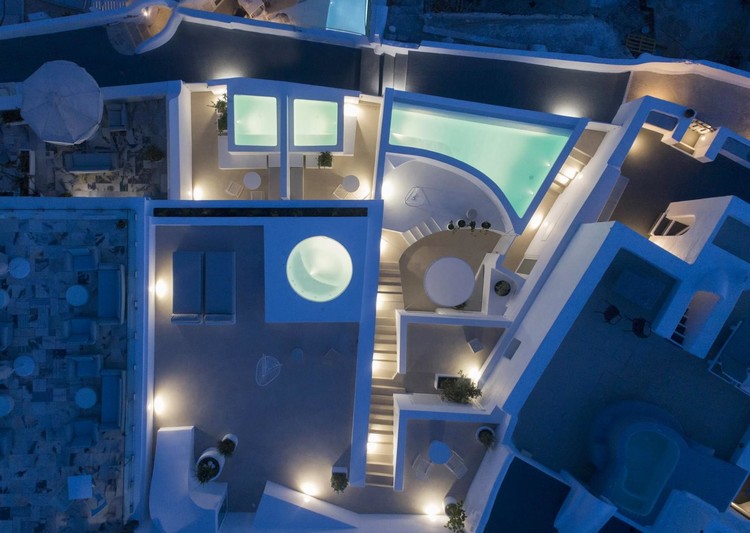 Интерьер дома для отдыха на острове Санторини