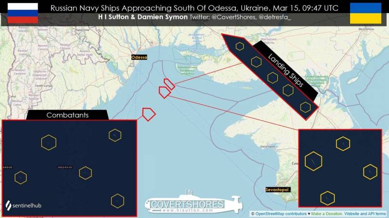 Российские десантные корабли вернулись к Одессе Новости