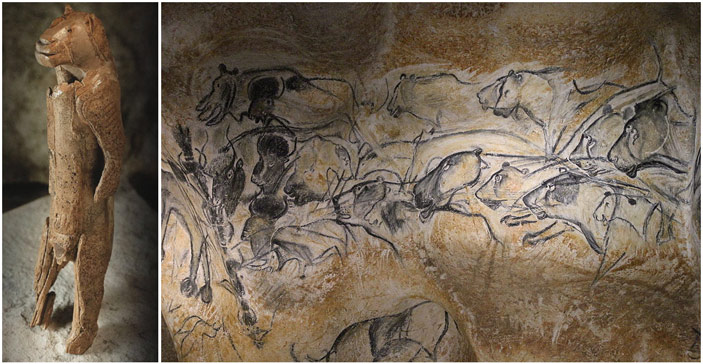 Рис. 2. Пещерные львы в европейском искусстве начала верхнего палеолита