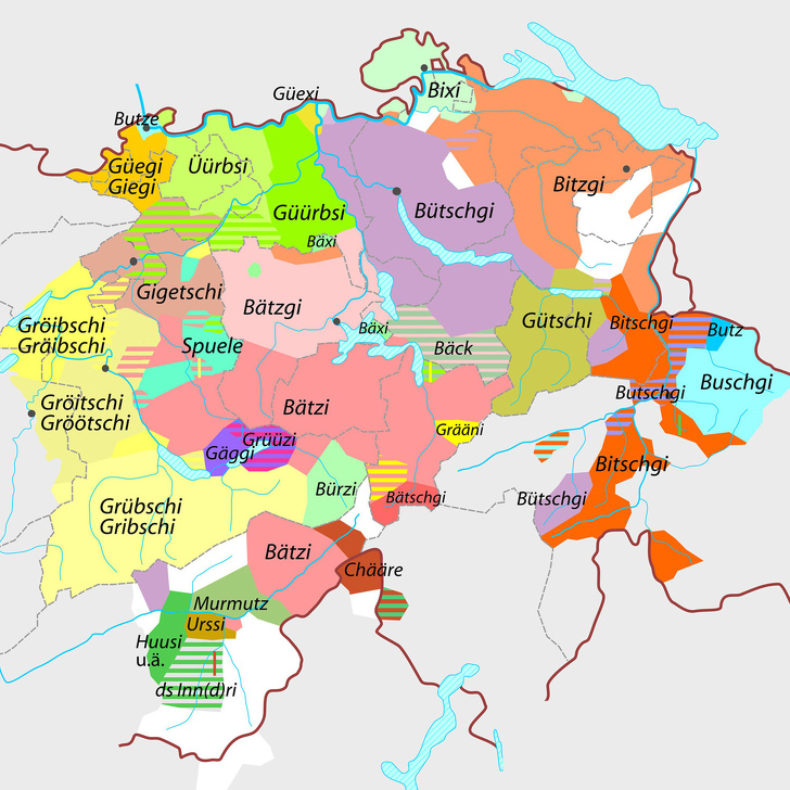 Языковая карта швейцарии