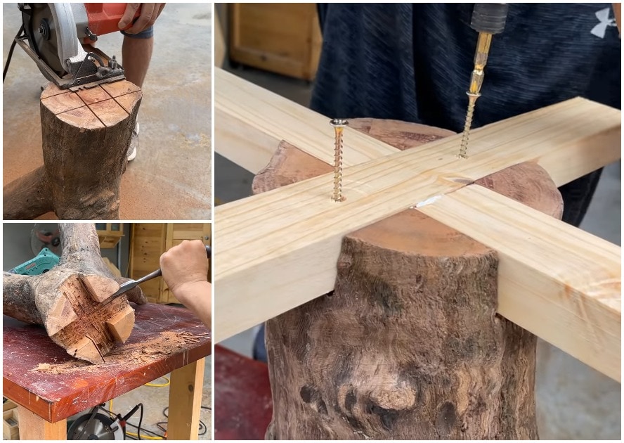 Прекрасная идея переработки древесины с изюминкой также, дерева, будет, мастер, ствол, использован, каждого, покрыть, восьмигранник, которой, сборки, можно, является, пришлось, бруса, доски, после, только, стойку, дополнительно