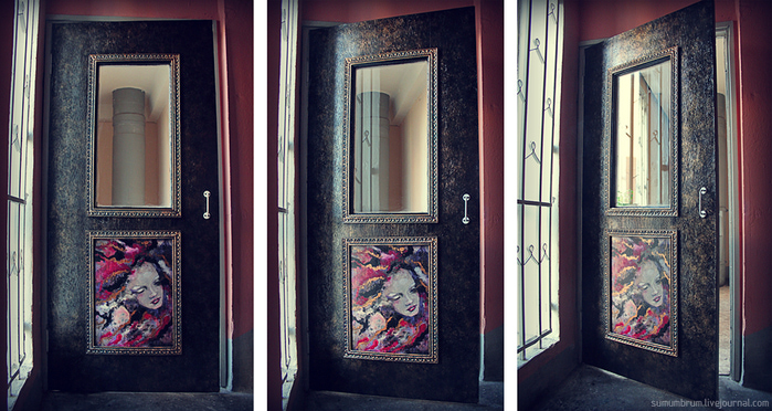 Картина на двери или как шокировать весь подъезд дизайн интерьера,домашний очаг,рукоделие,своими руками,умелые руки