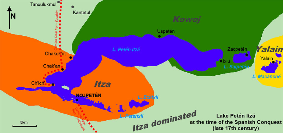 Карта региона Тайясаль в конце XVII века. burbuja.info - Тайясаль 1695–1696: между миром и войной | Warspot.ru