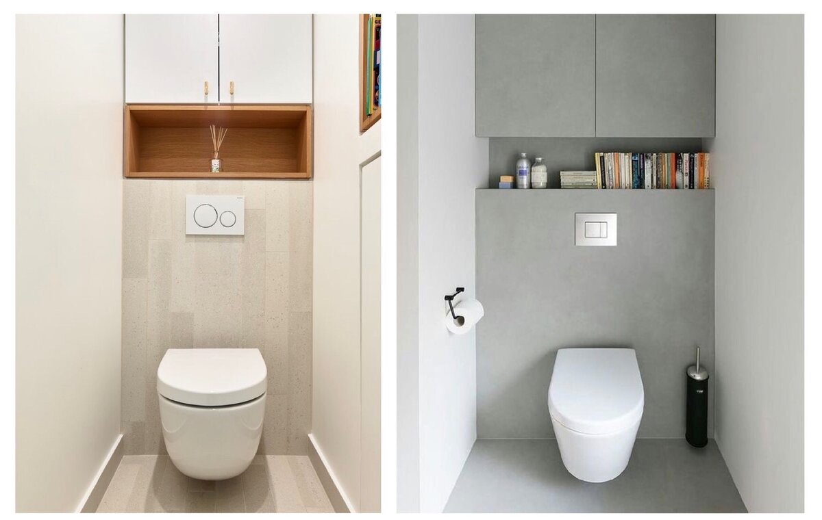 Современные туалеты с унитазами системой инсталляции. Идеи отделки и заполнения стен идеи для дома,интерьер и дизайн