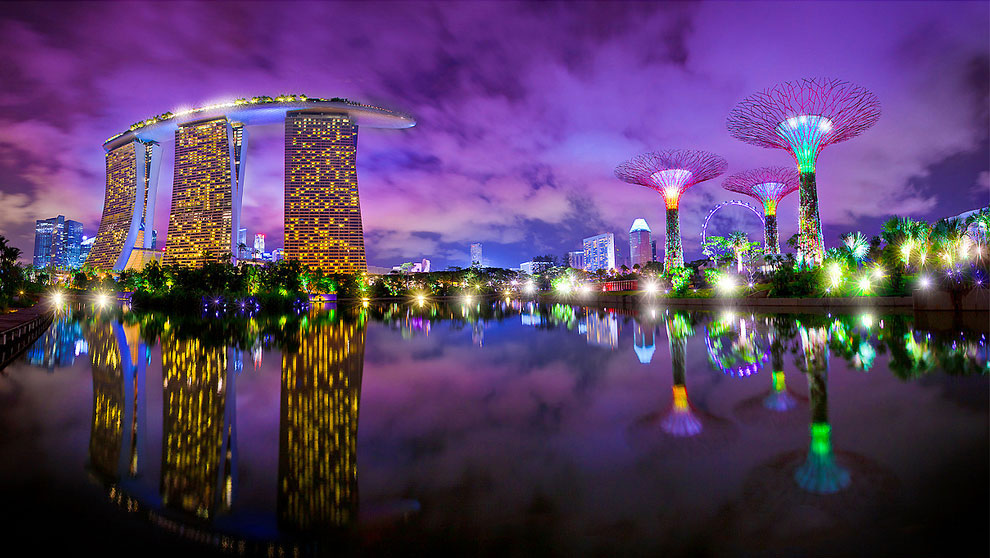 Футуристические прибрежные сады сингапура Gardens, прибрежных, садов, метров, растений, гектара, оранжереи, супердеревья, которые, собой, гигантских, South, частью, экваториального, супердерева, представляет, Сингапура, которых, панелями, Cloud