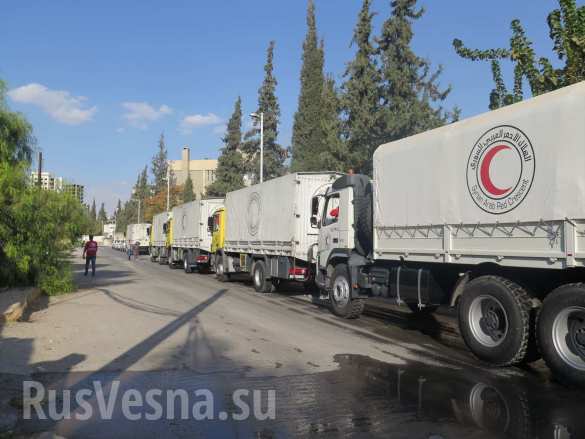 Сирия: Под защитой российских военных первый конвой ООН прибыл в Кабун — репортаж РВ (ФОТО) | Русская весна