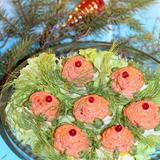 Новогодняя закуска с рисовым муссом