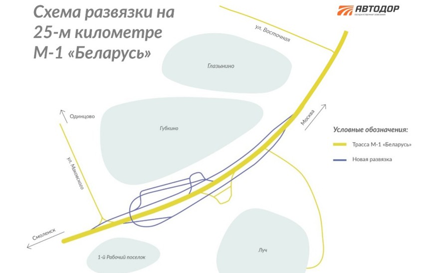 Ехать станет удобнее: на платной трассе М-1 «Беларусь» откроют новую развязку трассы, проходит, части, также, платной, трассу, дорога, лимит, участке, автодороги, километре, скорости, Смоленской, месте, работ, покрытия, территории, «Автодоре», сейчас, будет