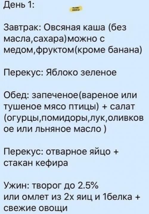 Нескучное ПП- меню для снижения веса.