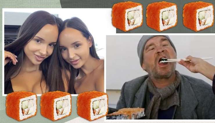 #НамНеВсеРавно2019: Двойняшки из Казани накормили бомжа роллами