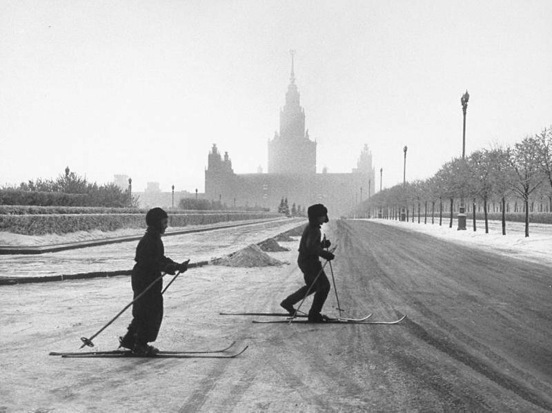 МГУ, 1959 год. город, зима, москва, ностальгия, фото, фотографии
