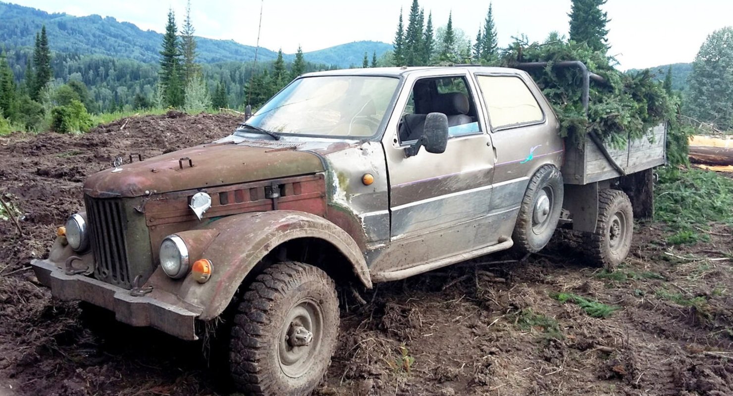 Самодельный грузовик «ГАЗ-LADA» собран из подручных средств: автомобиль выглядит вполне достойно