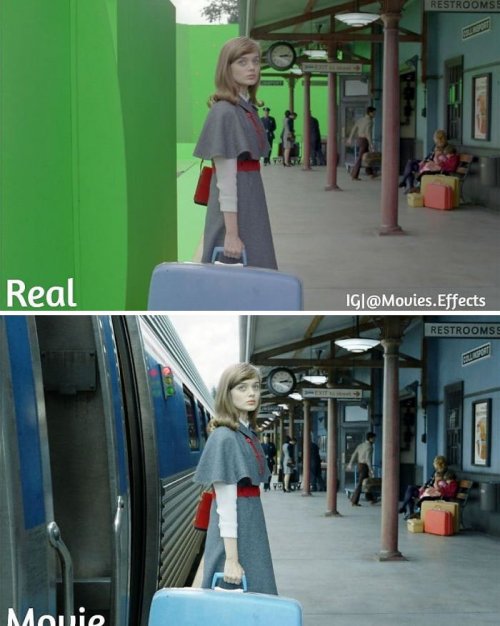 Instagram-аккаунт, показывающий сцены из фильмов до и после добавления спецэффектов Instagram-аккаунт, показывающий сцены из фильмов до и после добавления спецэффектов