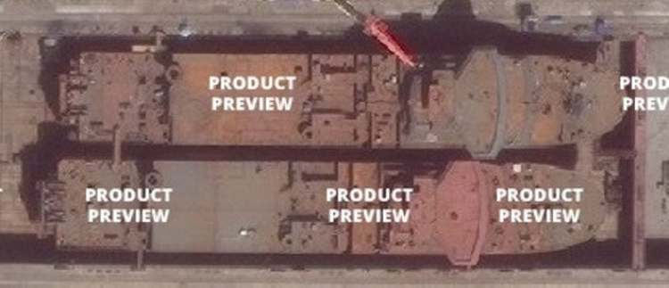 В сеть попали спутниковые снимки строительства судов России проекта 15310