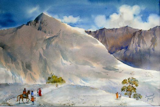 Фото Indian Watercolor Painting.