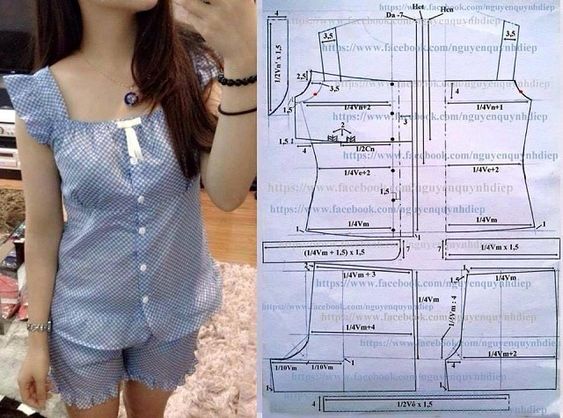 Подборка выкроек одежды для сна выкройка пижамы