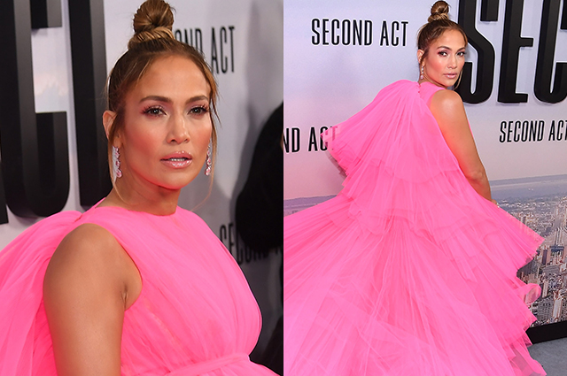 Пышное розовое платье и еще четыре образа: Дженнифер Лопес продолжает модные эксперименты
