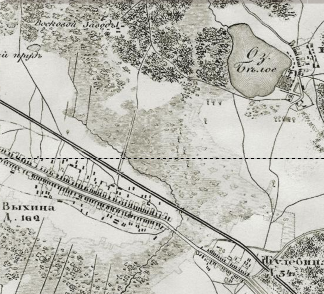 Выхино и Жулебино на карте 1878 года.