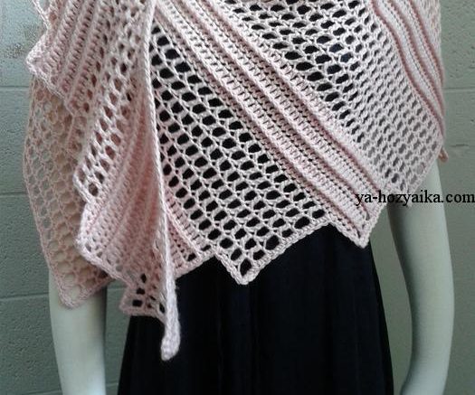 Шаль крючком «Ящерица»