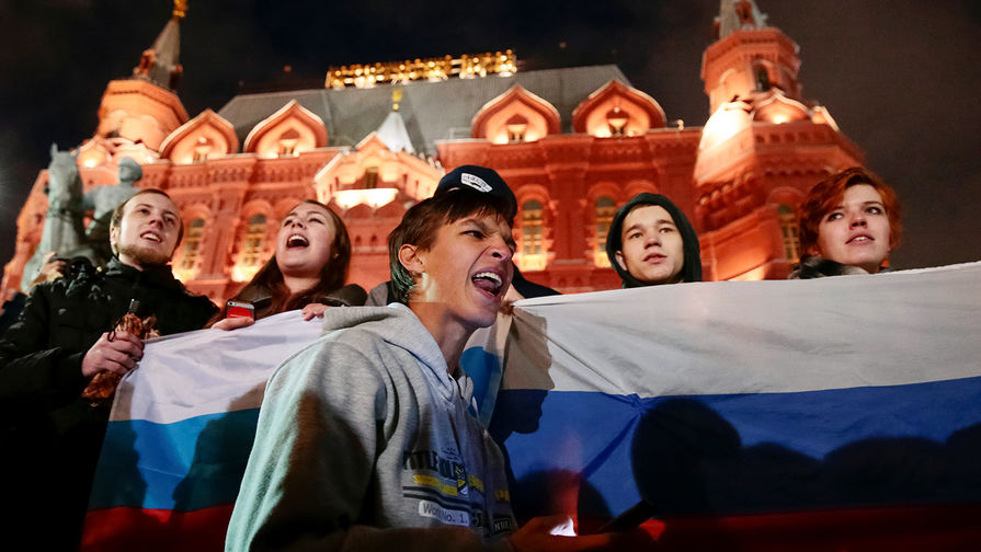 Протестующие на площади Революции в Москве, 7 октября 2017