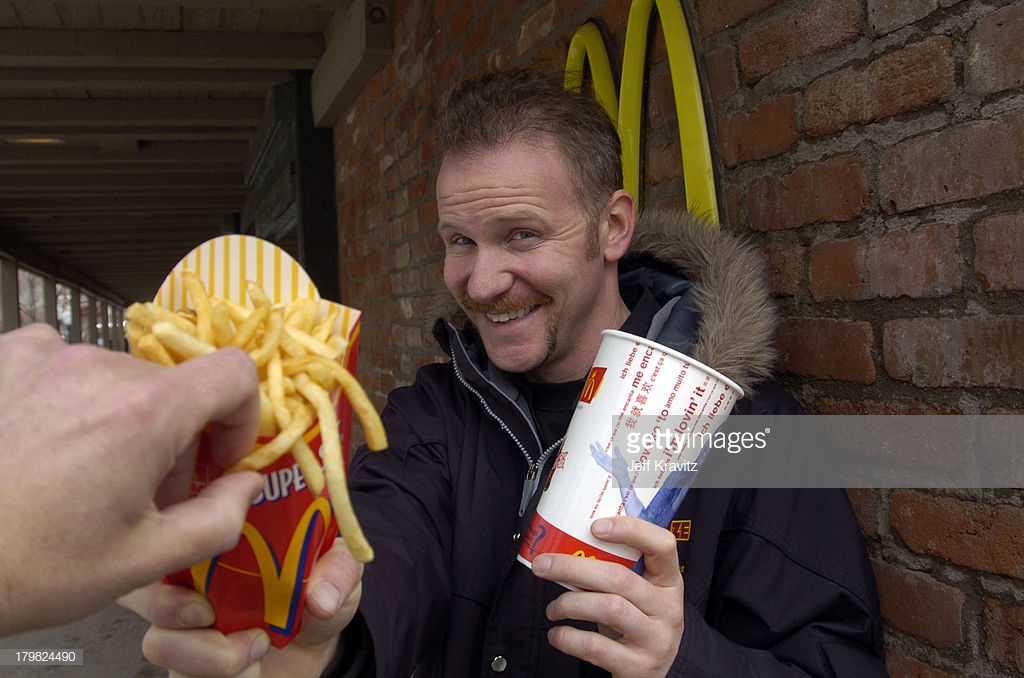 The 10th Annual U.S. Comedy Arts Festival - Super Size Me Star Morgan Spurlock at McDonalds : News Photo