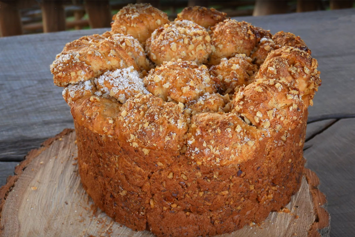 Пасхальный кулич в духовке кулич, пусть, масло, такой, теста, затем, шарики, форму, ожидает, небольшого, смажь, растительным, масломСкатывай, обмакивай, размера, растительное, измельченные, грецкие, орехи, Выкладывай