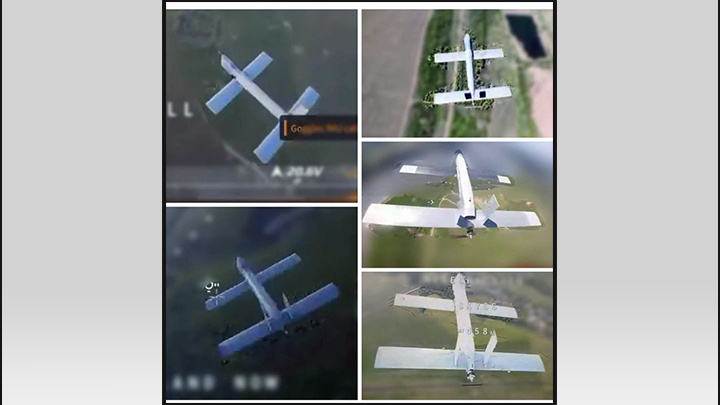 Новые русские дроны в момент уклонения от вражеских FPV-перехватчиков. Источник ТГ-канал "Военный Осведомитель".