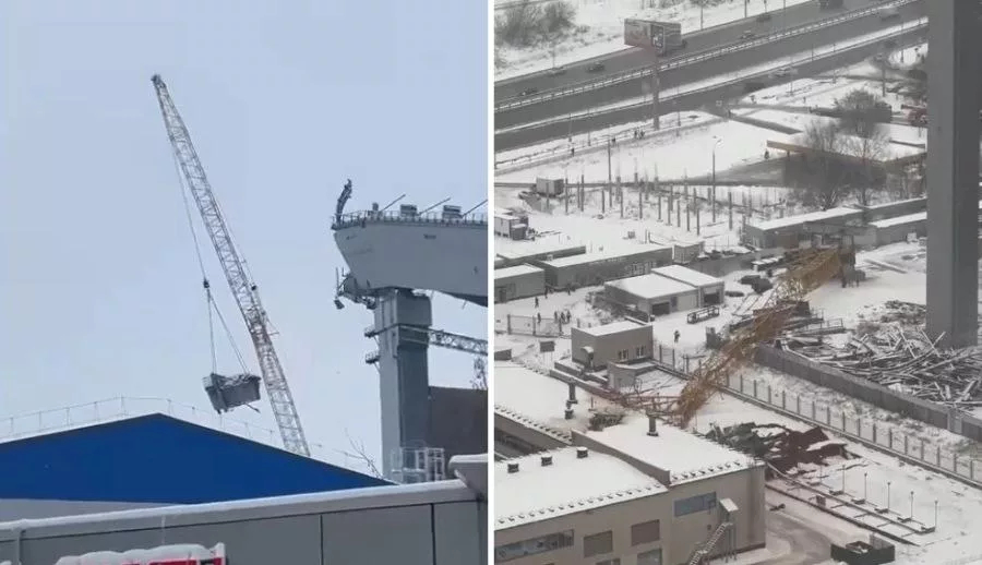 В подмосковном Красногорске в ходе демонтажа «Снежкома» рухнул подъёмный кран